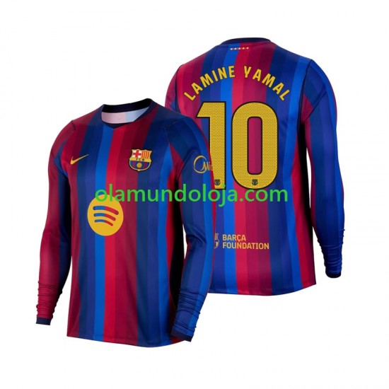 Camisola FC Barcelona Lamine Yamal 10 Homem Equipamento Primeiro 2026-2027 Manga Comprida